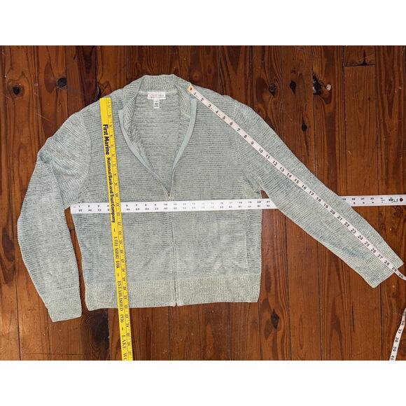 St John Sport Vintage Pastel Green Full Zip Cardigan & Tank Set Chic Preppy Sz L - Picture 6 of 16